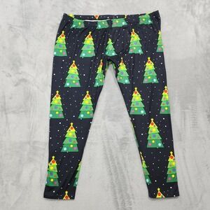 Catalog Favorites Leggings Womens 2X Christmas Tree Print Ankle Stretch Holiday